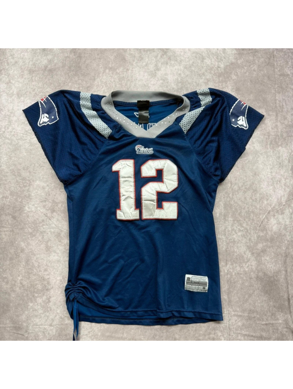 Vintage Reebok Tom Brady New England Patriots Womens Jersey 12 Bedazzled